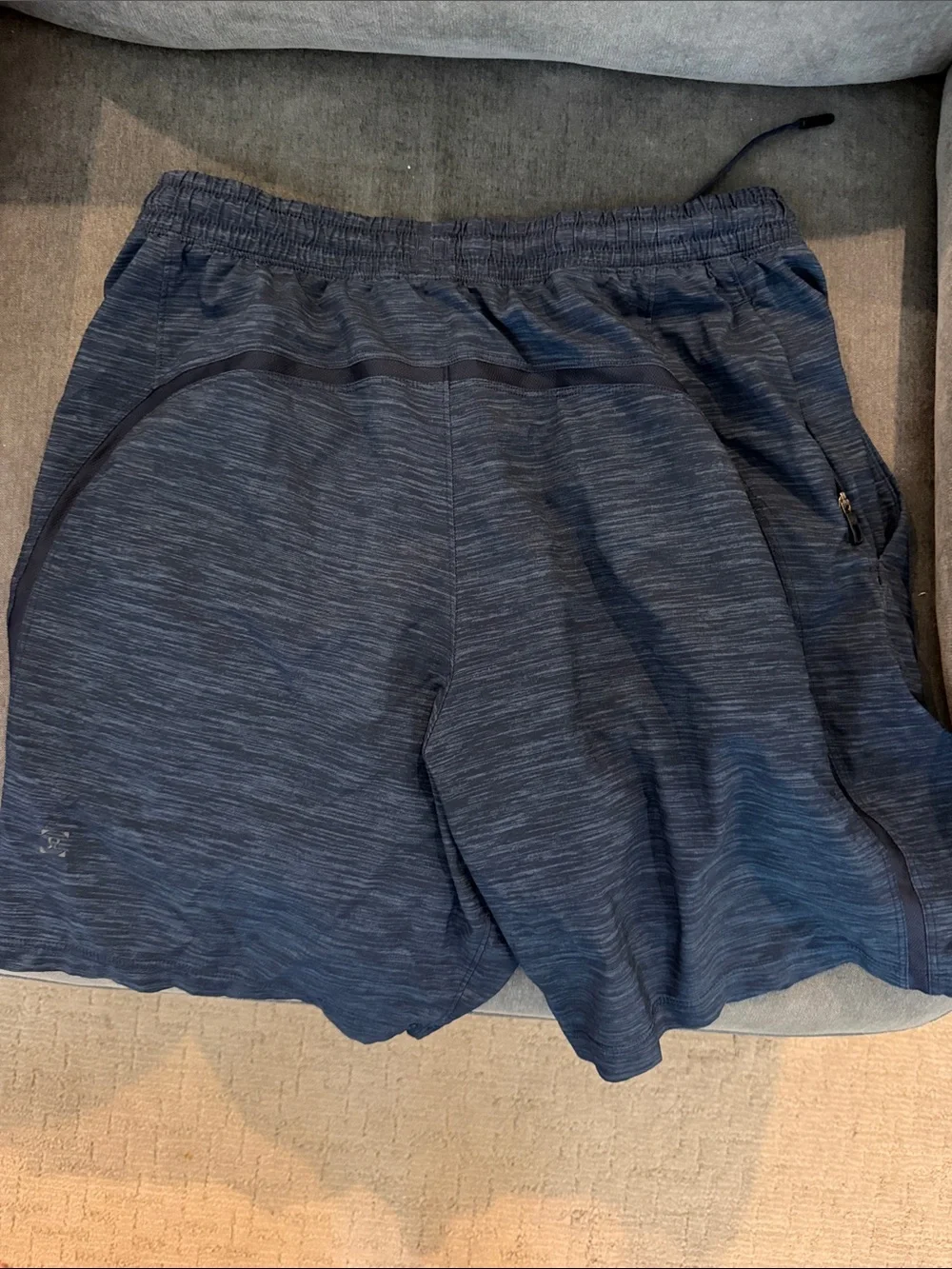 lululemon athletica Men's Heathered Dark Blue Athletic Shorts